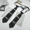 Youthful Bowknot Embellished Campus Tie Aesthetic School Girls Uniform Pre Tied Necktie Adjustable Tie Shirt Accessory