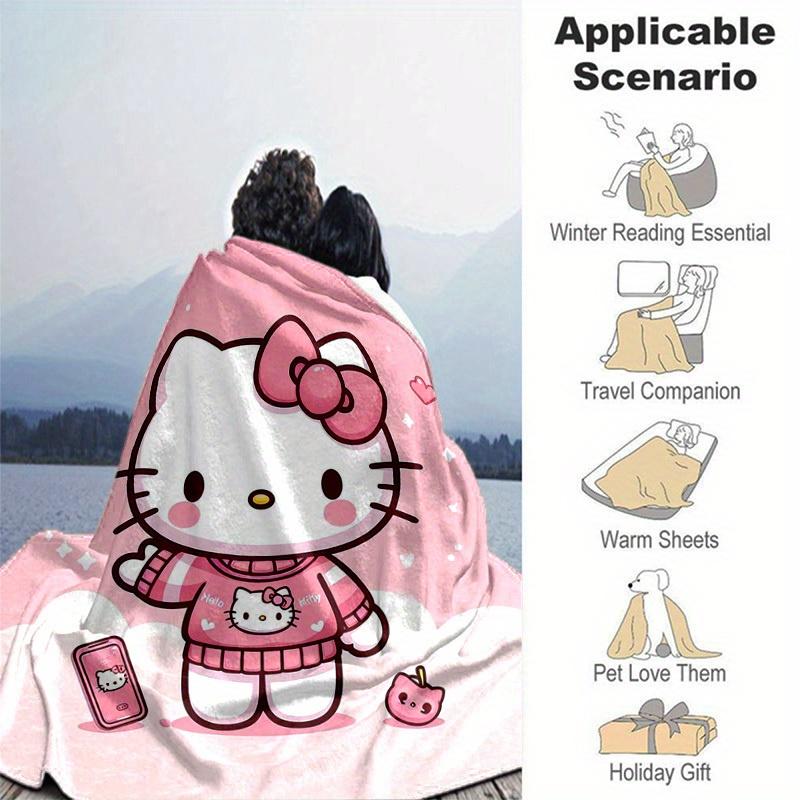 1pc. Cute Hello Kitty Pink Blanket - Perfect for Home, Office, Outdoor Use & Gift Ideaz0411247