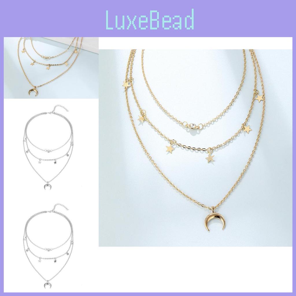 Gorgeous New Fashionable Star And Moon Pendant Necklace For Women In Elegant Alloy Design