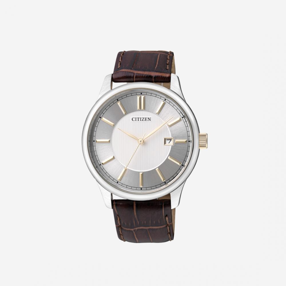 

Citizen Quartz 40 мм Телячья кожа Серебристый Белый Коричневый