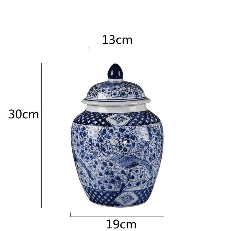 Ceramic Ginger Jar Chinese Classical Decorative Celadon Vase Storage Handicraft Ornaments Accessories