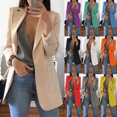 Women's Fashion Jacket Mid-Long Sleeve Single Breasted Casual Warm Jacket