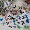 40Pcs/Bag Butterfly Stickers PET Transparent Decorative Wings Epoxy Resin Fillings for DIY Epoxy Resin Crafts Book Home Decor