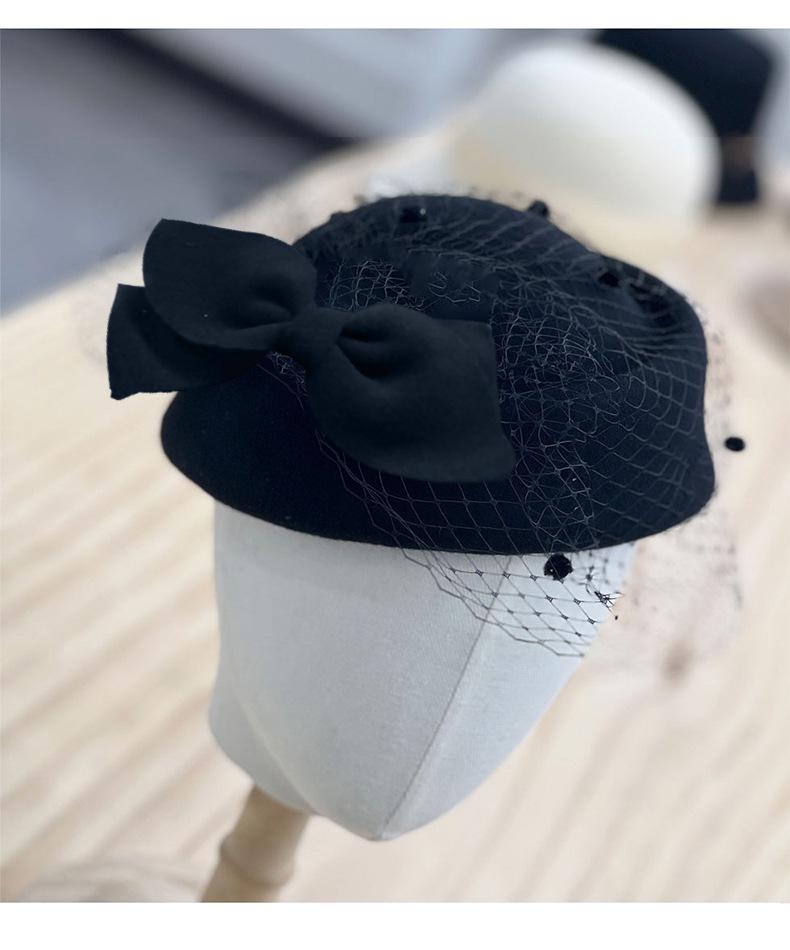High-End Women's Fedora Hat: Autumn/Winter Bow Mesh Wool, Korean Stewardess & British Style