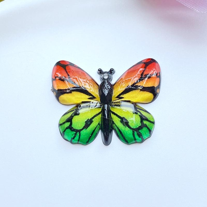 10pcs New Cute Acrylic Mini Butterfly Pattern Flat Back Cabochon Scrapbook Kawaii DIY Embellishments Accessories Home Decor