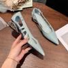 Fashion Slip-on French Shallow Wrapped Toe Low Heel Shoes Women's Summer New Pointed Toe Small High Heel Single Shoes