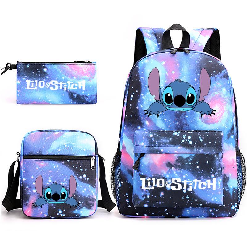 Printed Schoolbag Three-Piece Set, Primary And Secondary School Schoolbag, Backpack, Shoulder Bag, Pencil Bag.