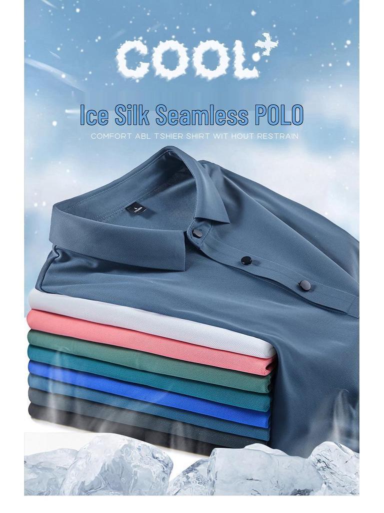 Men's Hot-Selling Ice Silk Short Sleeve Polo - Summer Style for Middle-Aged and Elderly Dads