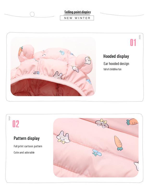 Autumn/Winter 2025 Korean-Style Cartoon Down Jacket for Toddlers and Infants (Boys & Girls)