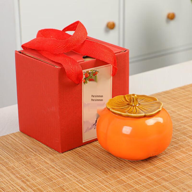 Ceramic Persimmon Tea Jar