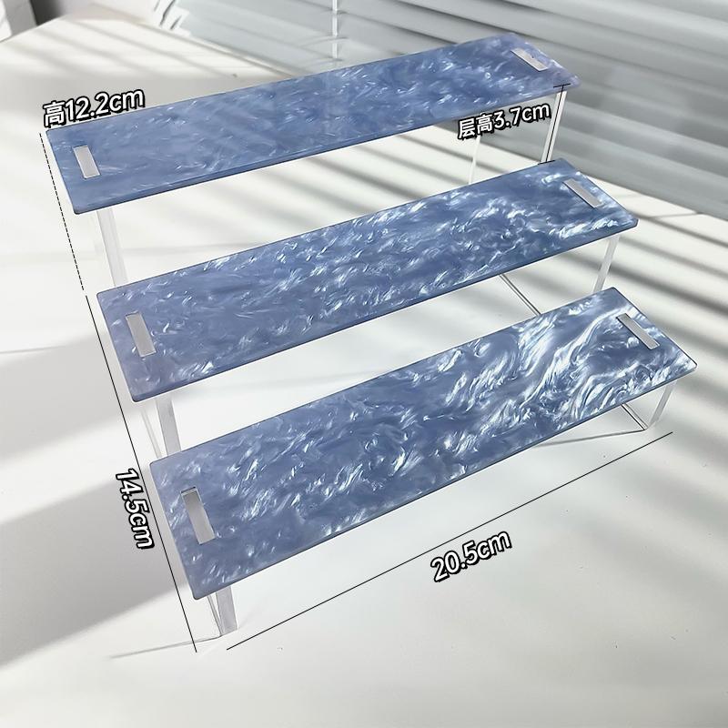 Acrylic Riser Display Stands 3 Tier Perfume Organizer Display Shelf & Versatile Cupcake Stand Holder for Figures,Dessert Shelf
