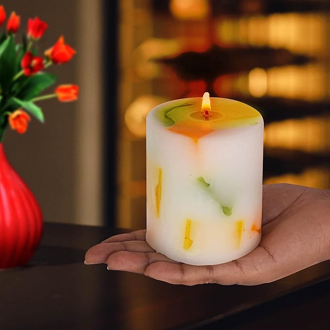 Vosková sloupová svíčka bez vůně pro dekoraci Vícebarevná (3 palce - 3 kusy)