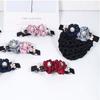 Pearl for Stewardess Nurse Flower Hairnet Women Spring Clip Mesh Snood Korean Style Headwear