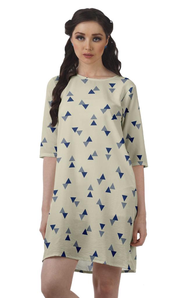 Moomaya Printed 3 4 Sleeve Winter Dresses For Women Scoop Neck Short Swing