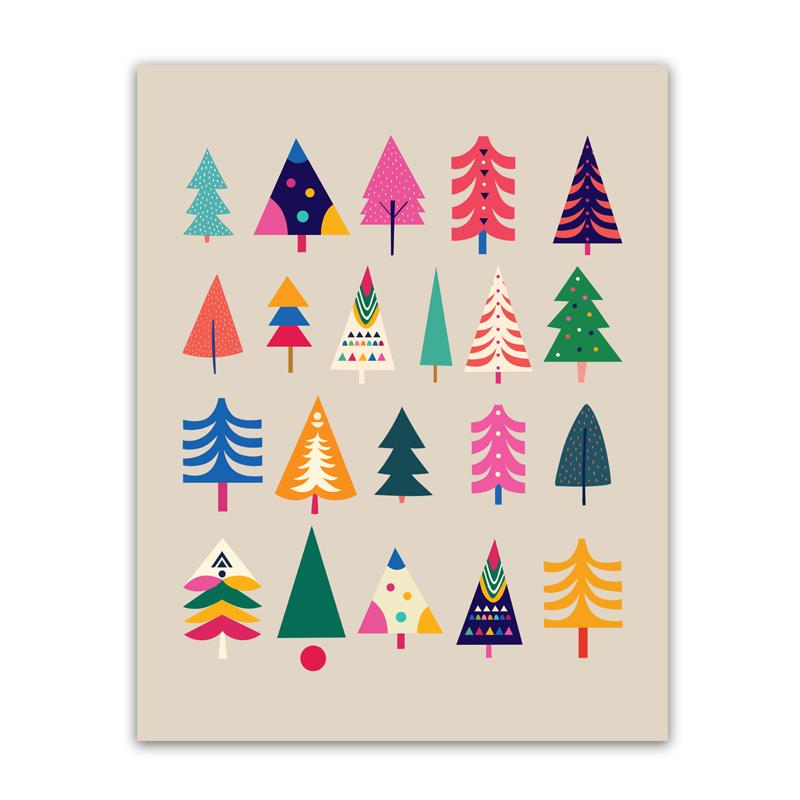 Christmas Gift Wall Art Decor New Year Holiday Poster Canvas Painting Nordic Retro Snowflake Bell Prints Pictures Kid Room Decor