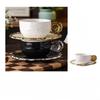 Shangkai Embossed Ceramic Coffee & Tea Cup and Saucer Set