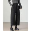TERRE BLEUE Women's Plush-Lined Straight Wide-Leg Casual Pants