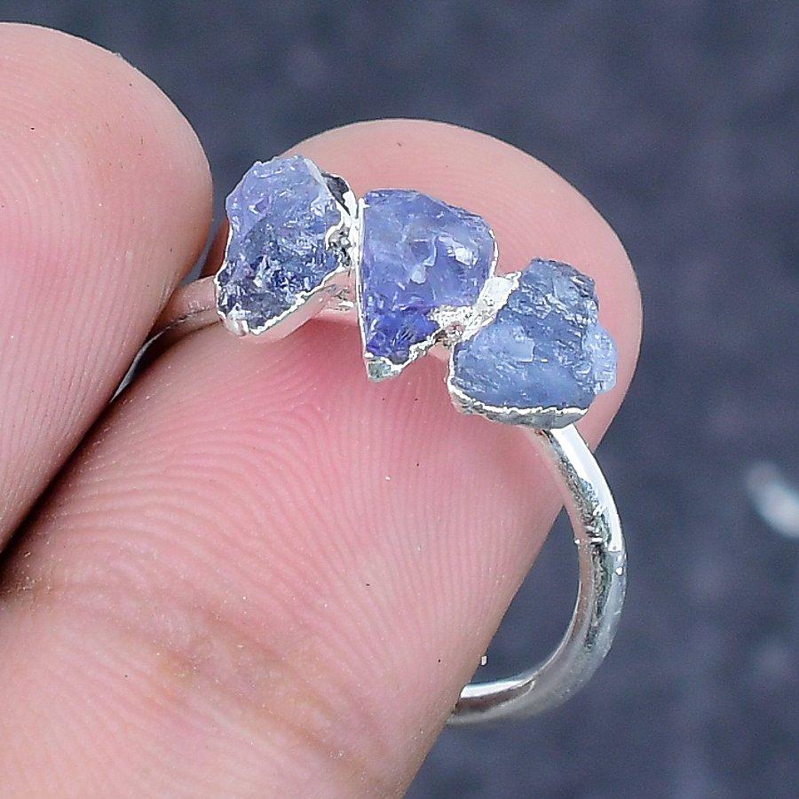 Přírodní Ametyst Drsný 925 Sterlingové Stříbro Šperky Prsten Velikost Nastavitelná O4l24