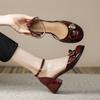 Elegant Bowtie Mary Janes Woman Chunky High Heels Lolita Shoes Ladies Ankle Strap Cut-Out Sandals Designer Pumps Femmes