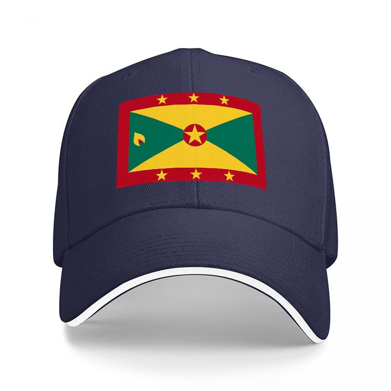 Suriname Flag Design Baseball Cap with National Emblem and Star Pattern on Black Adjustable Hat for Adults