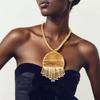 European and American Exaggerated Fringed Diamond Pendant Necklace Banquet Jewelry Bride Necklace Stud Earring Set Necklace