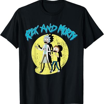Rick and Morty Spotlight Shadows Adult Cartoon Fashion T-Shirt