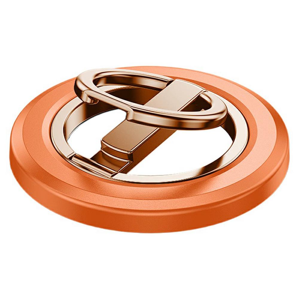 Folding Metal Phone Stand 360 Degree Rotation Damping Gear Ultra Thin Magnetic Ring Holder