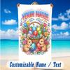 Easter Bunny Theme Beach Towel Personalized Custom Name & Text Soft Quick Dry Beach Towel for Swimming Travel