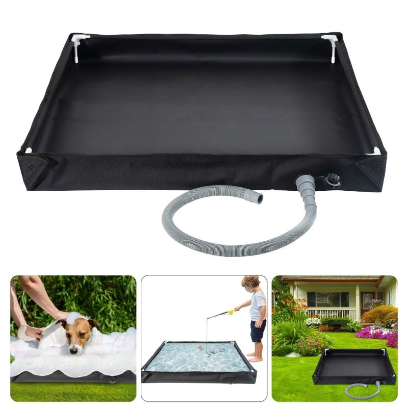 Durability Shower Basins with Detachable Drains Pipe Compacts Portables Shower Pan for Camping Beach Activity