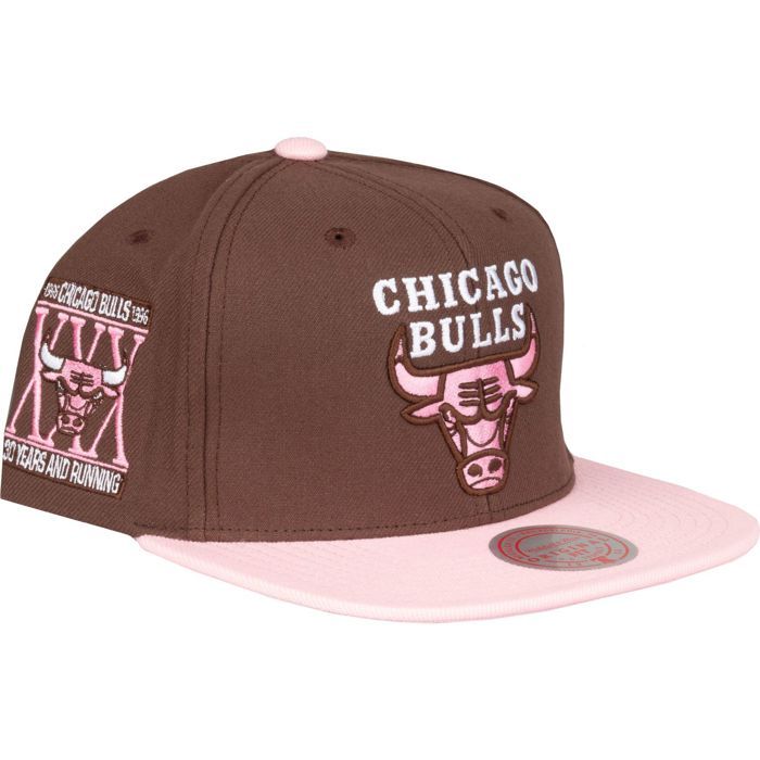 Casquette Snapback - MITCHELL &amp; NESS - Chicago Bulls - Brun - 100% Polyester - Taille unique