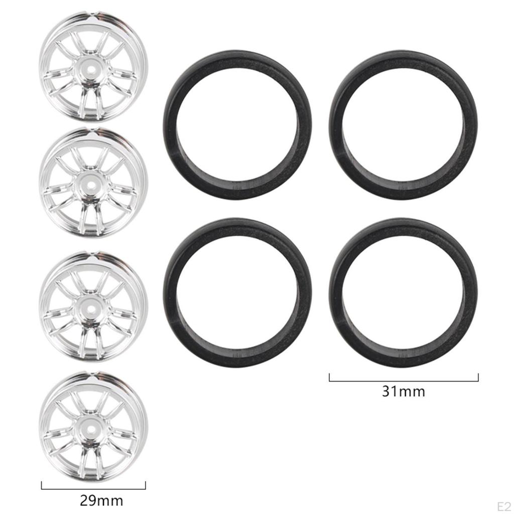 4 Pieces RC Car Drift Tires Replacement Rally Tyres Wheel Rim and Set for 1/18
