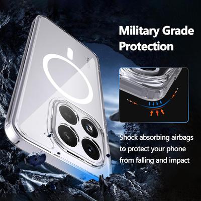 Hülle für Xiaomi 15T 14T Pro Poco X7 X6 Pro 15 UIltra Neu Transparent Magnetisch Kabelloses Laden Stoßfest Funda Für Magsafe Hülle