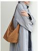 Qiu Zhen Women's Large Capacity Crossbody Hobo Bag, Grid Pattern, Vegetable Tanned Sheepskin, Double Handle.
