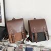 PU Leather Laptop School Bag Simple College Students Backpack Large Capacity Backpack  Travel