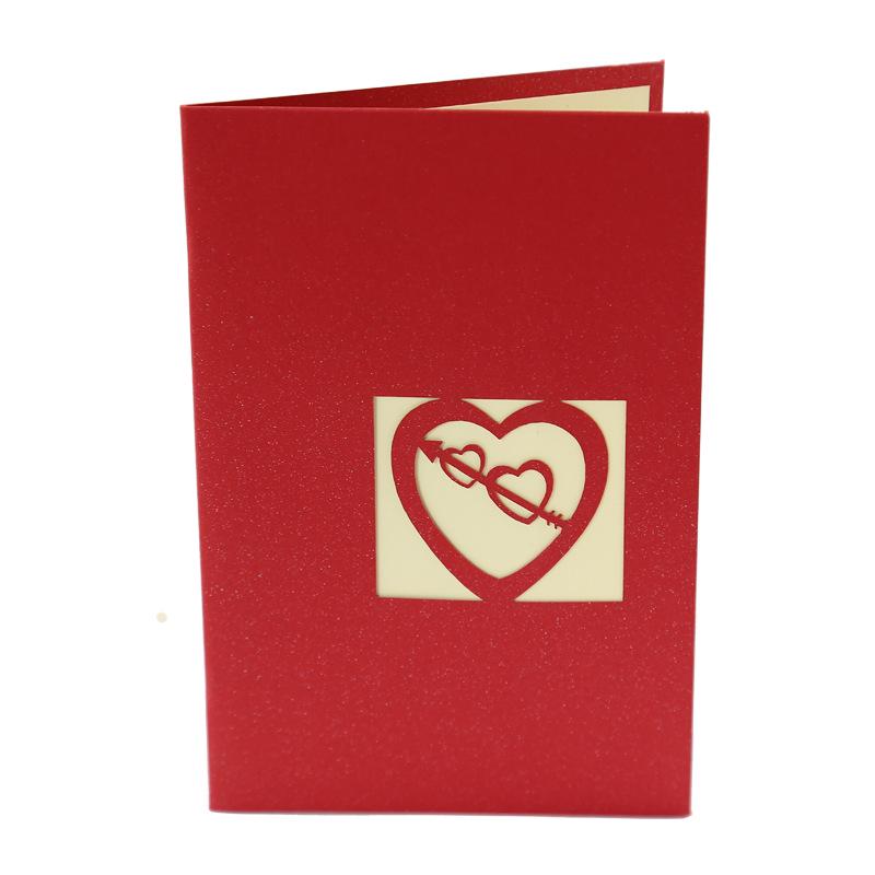 Heart-to-Heart 3D Pop-up Card, Qixi Festival Valentine's Day Love Confession, Handmade Hollow Paper Carving