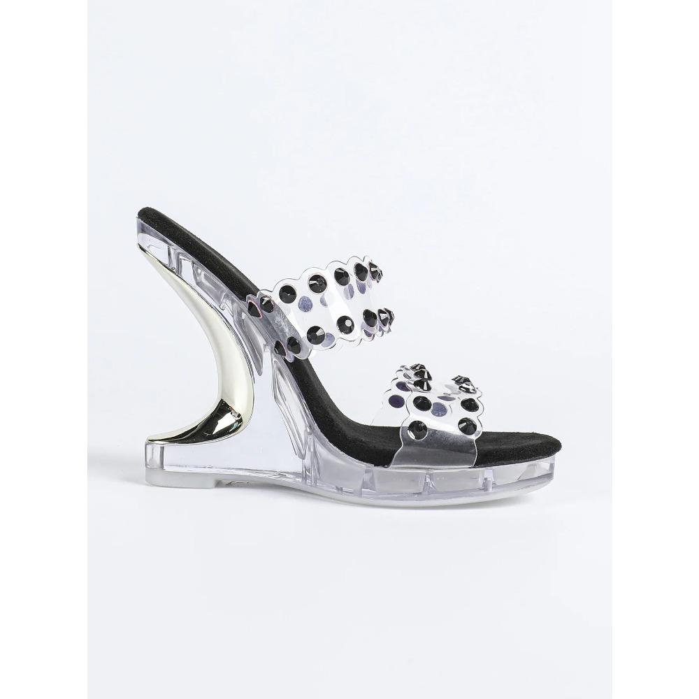 Special-shaped Wedge Heel Nightclub High Heels Trendy Car Model Women's Shoes Catwalk Pole Dance Shoes Crystal Sole LFD-9930-3