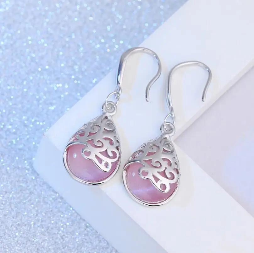 Brand Real 925 Sterling Silver Moonlight Opal Tears Totem Drop Earrings Oorbellen For Femmes Valentines Day Gift Wedding Gift