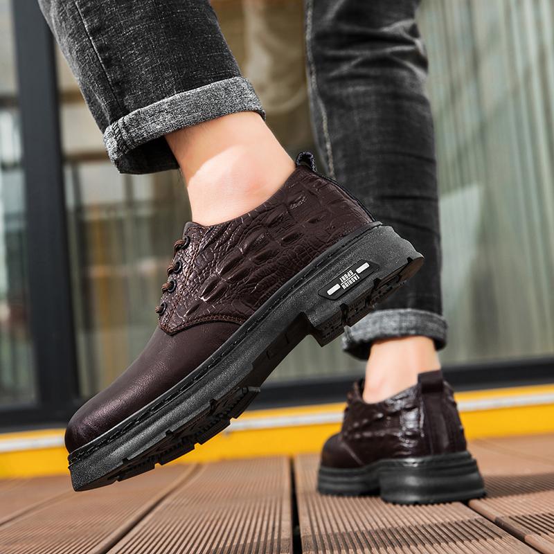 Men's Oxfords Shoes Leather Business Formal Dress Shoes Lace Up Outdoor Casual Shoes Comfortable Men Shoe