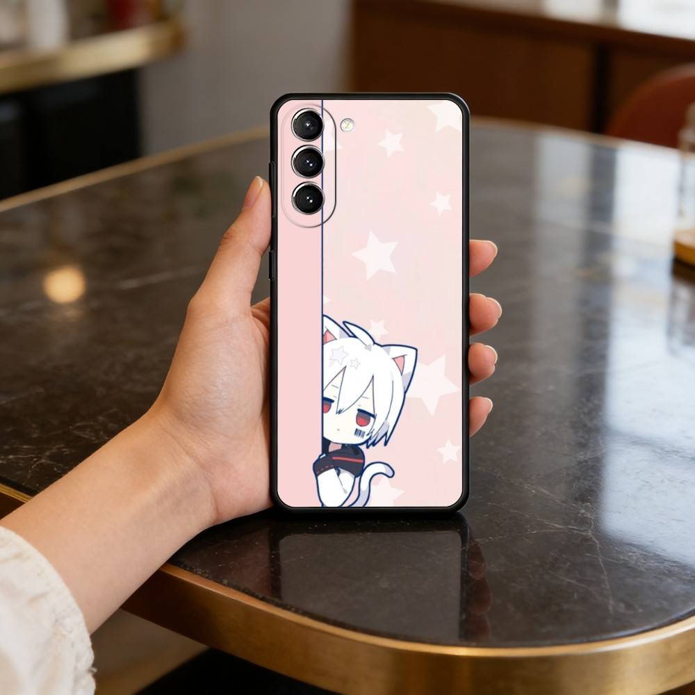 Singer M-Mafumafu Ctue Phone Case For Samsung S25,24,23,22,30,21,10,9,Ultra,Plus,Lite,FE,4,5 G Soft Black Case