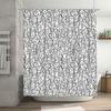 Abstract Art Shower Curtain Modern Minimalist Line Drawing Bathroom Decor Washable Fabric Backdrop Home Textile