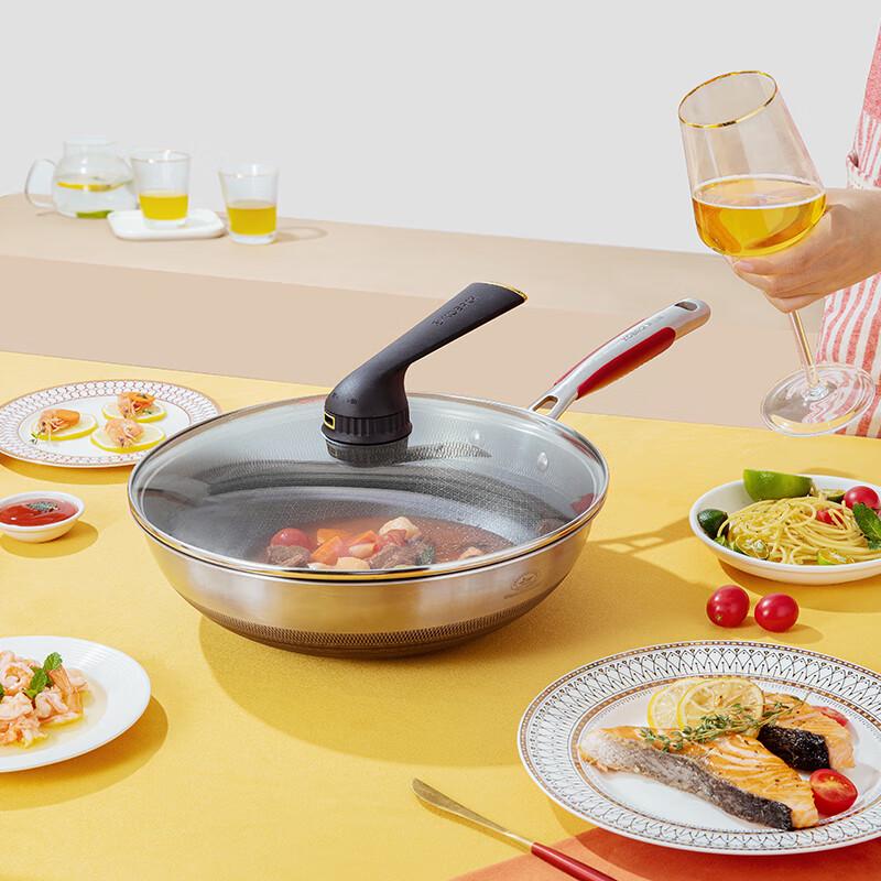 Kangbach 32cm 304 Stainless Steel Non-stick Honeycomb Wok 32cm