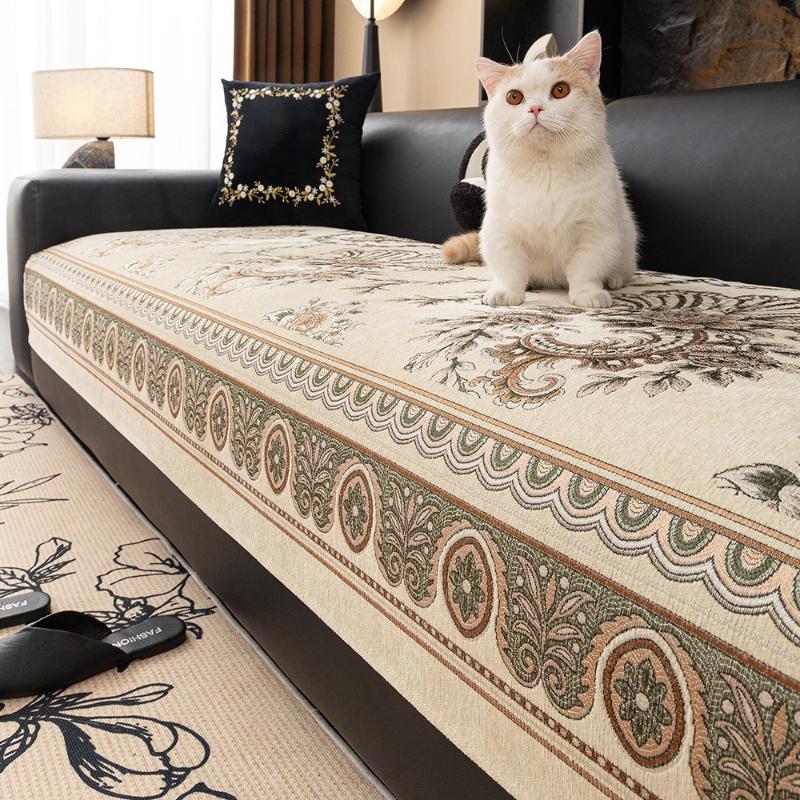 Bohemian Jacquard Chenille Sofa Towel Sofa Cover for All Seasons Living Room Couch Furniture Protector Decor Mat European Style Non Slip Seat Cushion