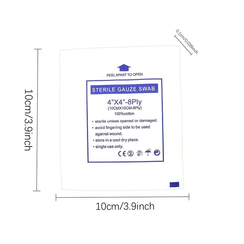 Almofadas de Gaze Estéril Almofada Macia para Feridas 10 unidades Super Absorvente Gaze de Malha Fina Adesivo de Gaze Portátil Adesivo de Malha Fina Curativo para Feridas Estéril