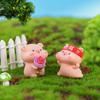Little Pig Ornament Anti-fade Photography Micro Landscape Decoration Cartoon Props Plastic Cute Pig Characters Toys for Bonsai