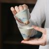 Hand Drawn Grass Gray Ceramic Underglaze Colored Mountain and Water Hat Tea Cup Kung Fu Tea Set Tea Drinking Tea Single Cup