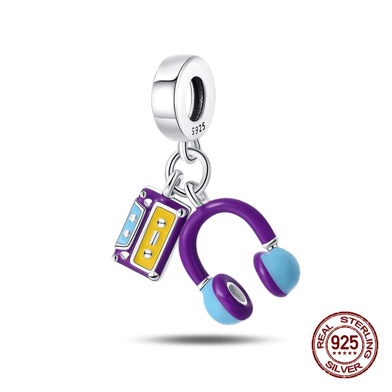 100% 925 Sterling Silver Guitar Musician Painter Doctor Career Charm Bead Fit 925 Original Bracelet DIY Souvenir Jewelry