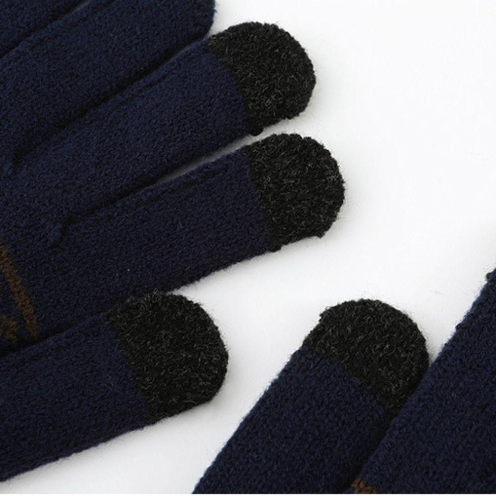 Thick Ethnic Style Gloves Driving Gloves Jacquard Gloves Warm Men Wool Mittens Student