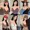 Women Crop Top Sexy Solid Color Sleeveless Straps Tank Tops Ribbed Slim Camis Basic Underwear Lingerie Padded Bra Tops LM