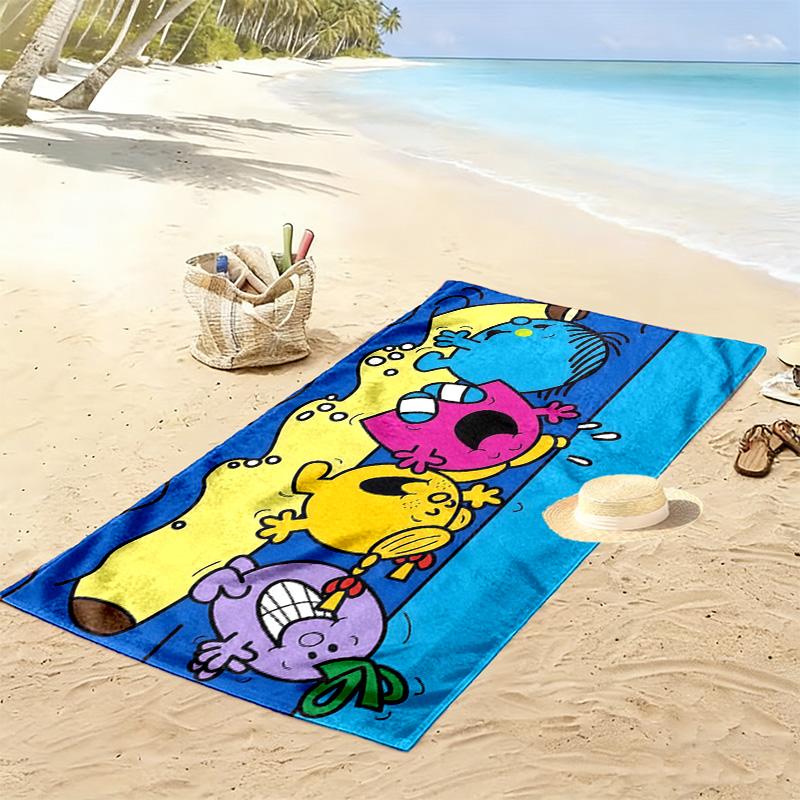 Mr. Men and Little Miss2 Print Beach Towel, Large Soft Quick Dry Towel for Beach Camping Swimming