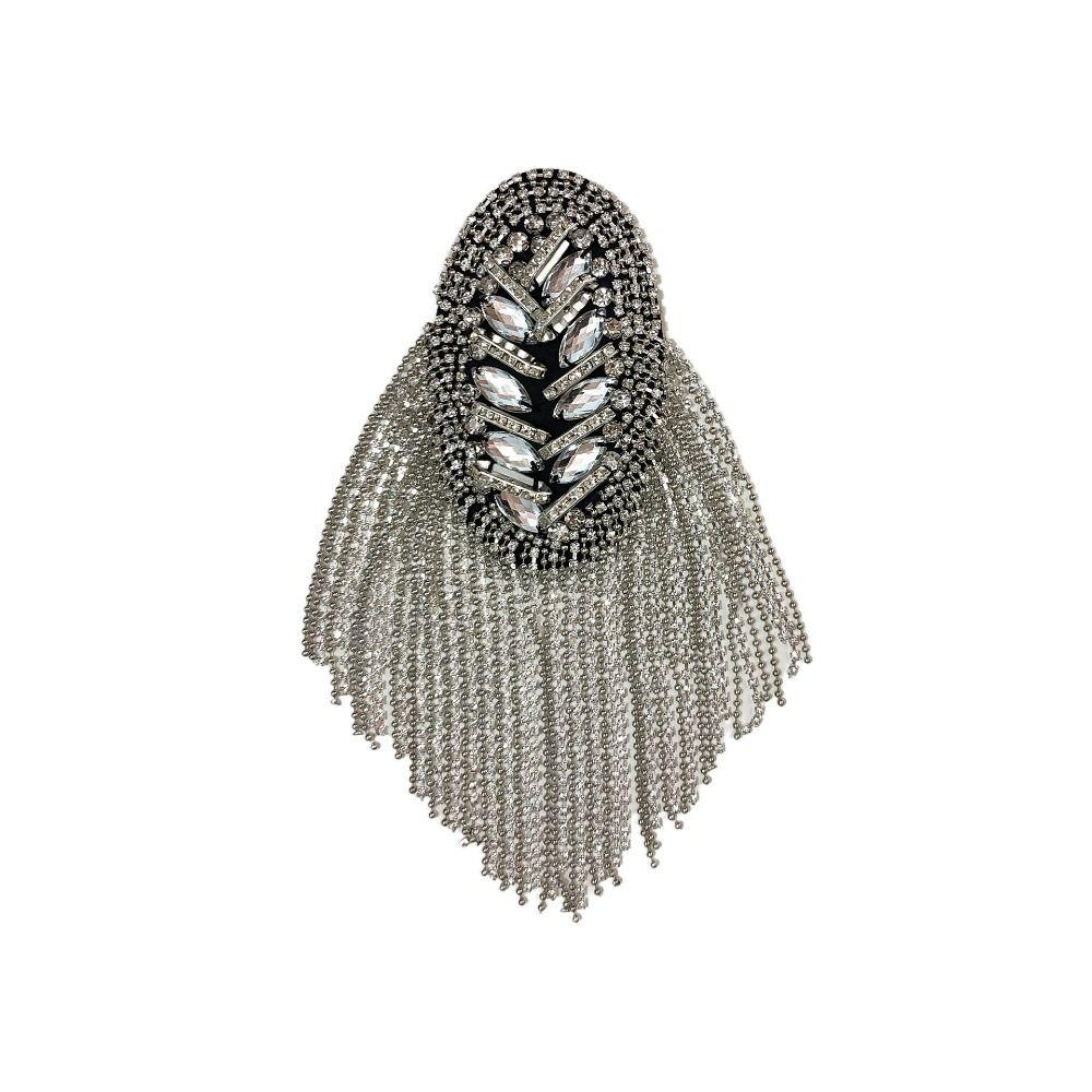 Rhinestone Shoulder Tassel Epaulet Long Chain Brooch New Shoulder Epaulettes  Clothing Accessories